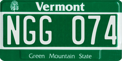 VT license plate NGG074