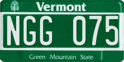 VT license plate NGG075