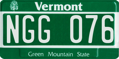 VT license plate NGG076