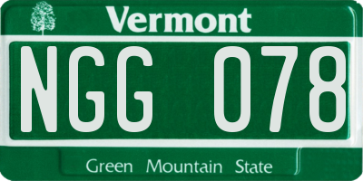 VT license plate NGG078