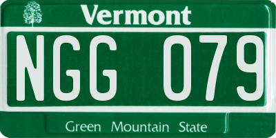VT license plate NGG079