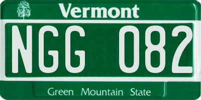 VT license plate NGG082