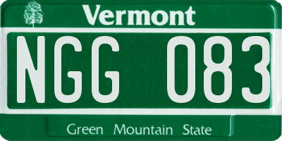 VT license plate NGG083
