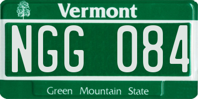 VT license plate NGG084
