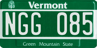 VT license plate NGG085