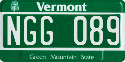 VT license plate NGG089