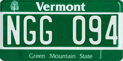 VT license plate NGG094