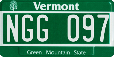 VT license plate NGG097