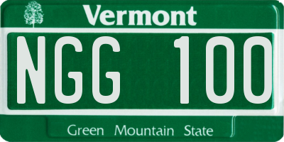 VT license plate NGG100