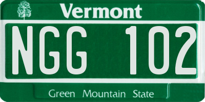 VT license plate NGG102