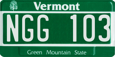 VT license plate NGG103