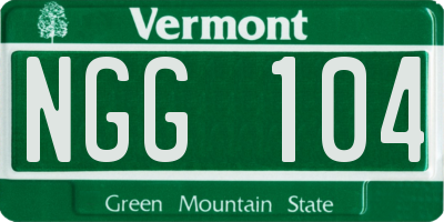 VT license plate NGG104