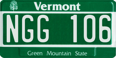 VT license plate NGG106