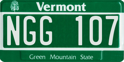 VT license plate NGG107