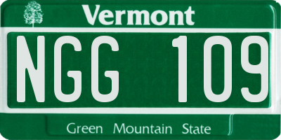 VT license plate NGG109
