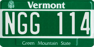 VT license plate NGG114