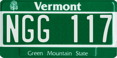 VT license plate NGG117