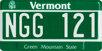VT license plate NGG121