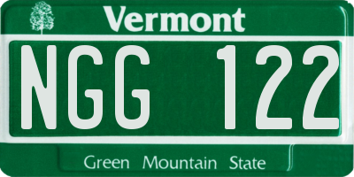VT license plate NGG122