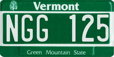 VT license plate NGG125