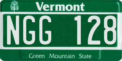 VT license plate NGG128