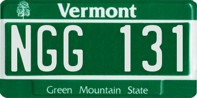 VT license plate NGG131