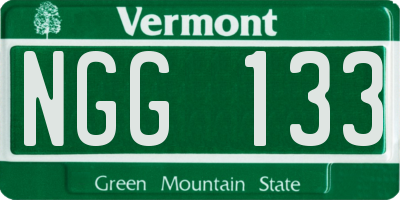 VT license plate NGG133