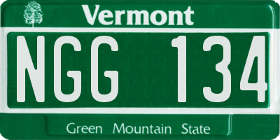 VT license plate NGG134