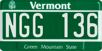 VT license plate NGG136