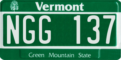 VT license plate NGG137