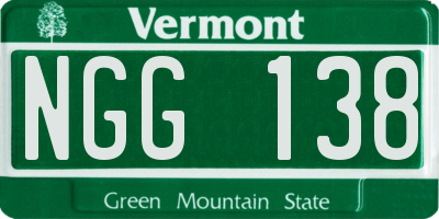 VT license plate NGG138