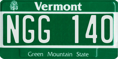 VT license plate NGG140