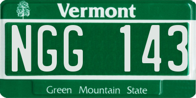 VT license plate NGG143