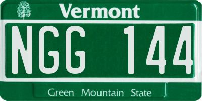 VT license plate NGG144