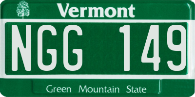 VT license plate NGG149