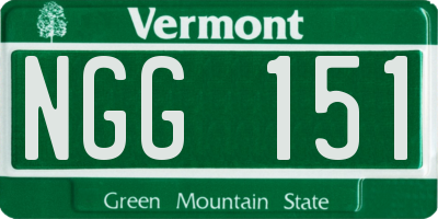 VT license plate NGG151