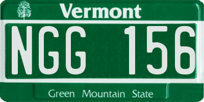 VT license plate NGG156