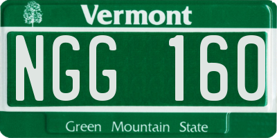 VT license plate NGG160