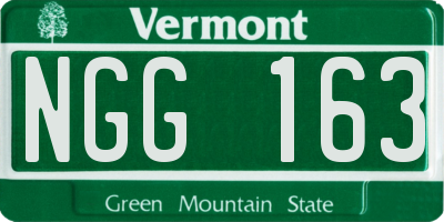 VT license plate NGG163