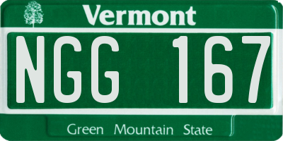 VT license plate NGG167