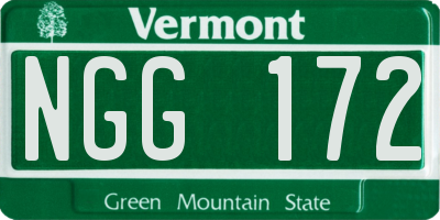 VT license plate NGG172