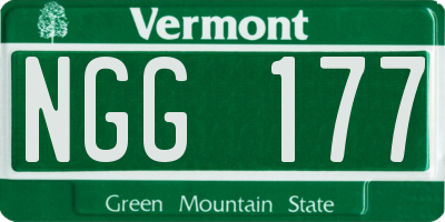 VT license plate NGG177
