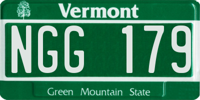 VT license plate NGG179