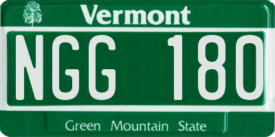 VT license plate NGG180
