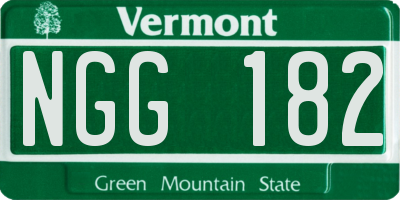 VT license plate NGG182
