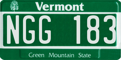 VT license plate NGG183
