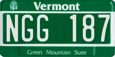 VT license plate NGG187