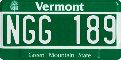 VT license plate NGG189