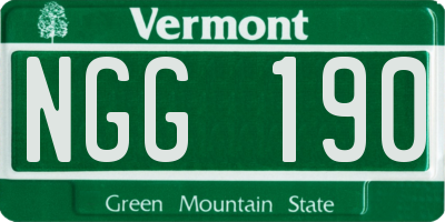 VT license plate NGG190