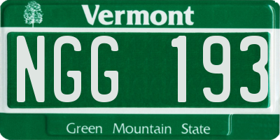 VT license plate NGG193